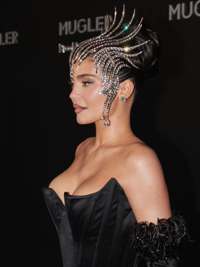 Kylie Jenner Wears Dazzling Crown and Corset Gown at Thierry Mugler Exhibition